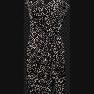 Tommy Bahama Black and Olive Asymmetrical Dress, L